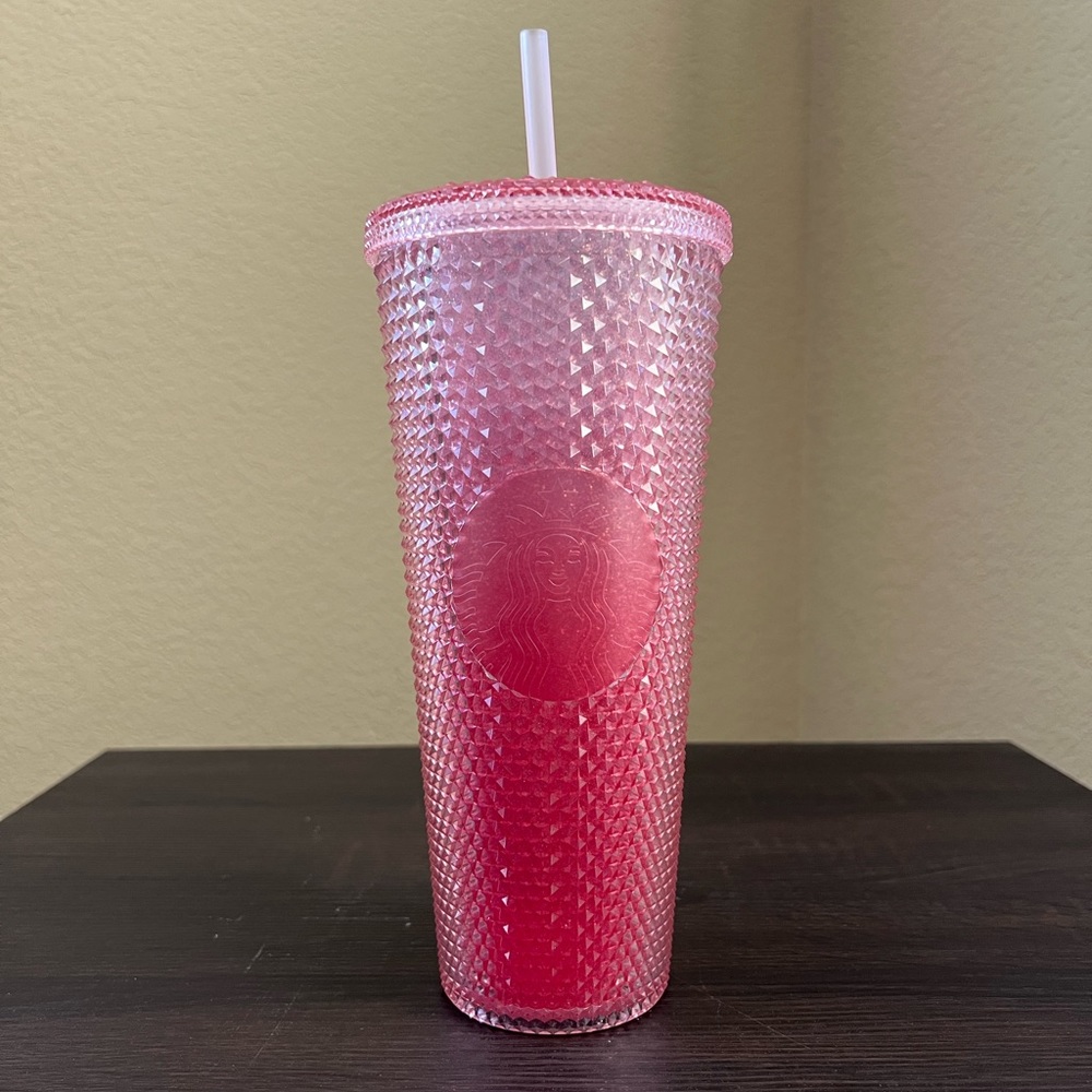 Starbucks China Gradient Peach Pink Glitter Studded Tumbler